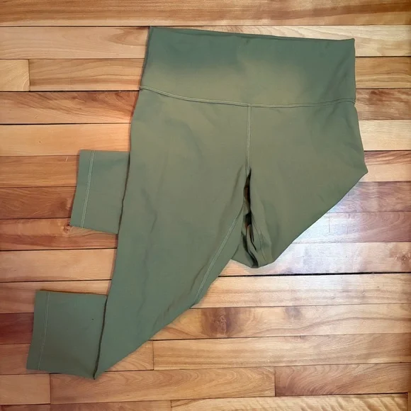 Lululemon Align High-Rise Crop Leggings - Size 12 - Green Twill - Picture 3 of 11